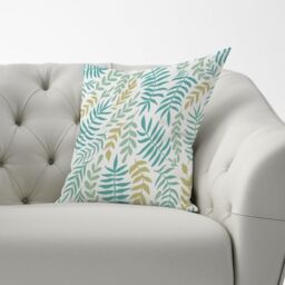 Warren Reed - Designer Multicolor Leafs & Branches Cushions in Green - Size: 60 cm x 60 cm - thumbnail 2