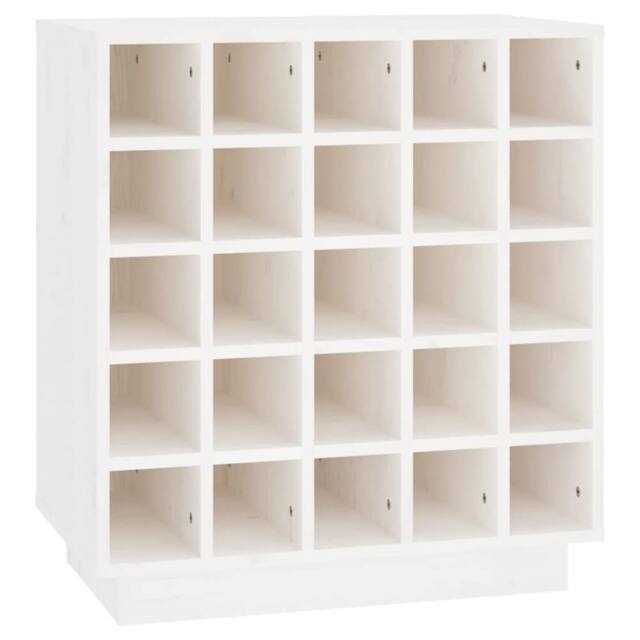 Berkfield Home Wine Cabinet White 55.5x34x61 cm Solid Wood Pine - image 1