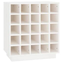 Berkfield Home Wine Cabinet White 55.5x34x61 cm Solid Wood Pine - thumbnail 1