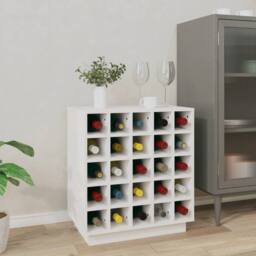 Berkfield Home Wine Cabinet White 55.5x34x61 cm Solid Wood Pine - thumbnail 2