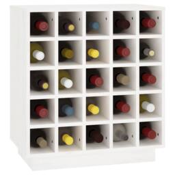 Berkfield Home Wine Cabinet White 55.5x34x61 cm Solid Wood Pine - thumbnail 4