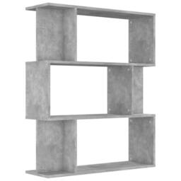 Berkfield Home Book Cabinet/Room Divider Concrete Grey 80x24x96 cm Engineered Wood - Size: 80 x 24 x 96 cm - thumbnail 1