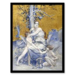 Artery8 Luc Olivier Merson Eternity The Allegory of Time Framed Wall Art Print in Gold - Size: A4 - thumbnail 1