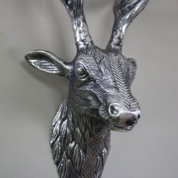Melody Maison Silver Metal Wall Mounted Stag Head - 18cm X 43cm in Metallic Silver - Size: 18 cm X 43 cm - thumbnail 6