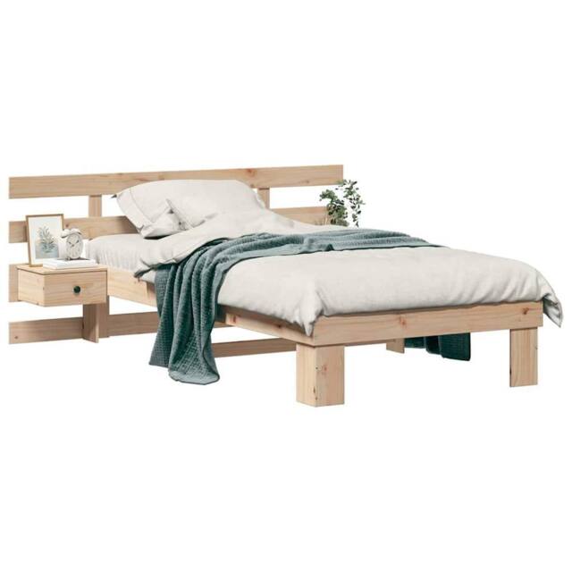 Berkfield Home Modern with Drawer Brown 90 x 190 cm Solid pine wood in Natural - image 1