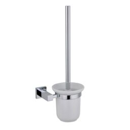 Nes Home Rensa Square Toilet Brush & Holder in Silver - thumbnail 2