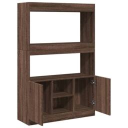 Berkfield Home Highboard¬†Brown Oak 92x33x140 cm Engineered Wood in Brown - Size: 92 x 33 x 140 cm - thumbnail 8