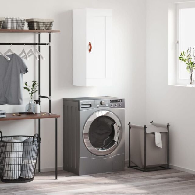 Berkfield Home Wall Mounted Cabinet White 34.5x34x90 cm Engineered Wood - image 1