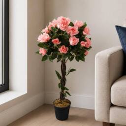 Leaf 90cm Artificial Pink Rose Tree Wedding Twisted Vine Detail - thumbnail 1