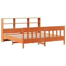 Berkfield Home Bed Frame without Mattress Wax Brown 180x200 cm Super King Solid Wood Pine - thumbnail 3