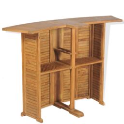 Berkfield Home Folding Bar Table 155x53x105 cm Solid Teak Wood in Brown - Size: 155 x 53 x 105 cm - thumbnail 6