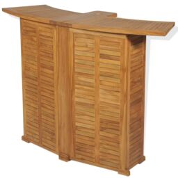 Berkfield Home Folding Bar Table 155x53x105 cm Solid Teak Wood in Brown - Size: 155 x 53 x 105 cm - thumbnail 2