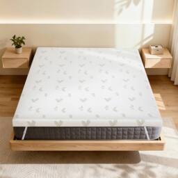 Lavio Mattress Topper Memory Foam Super King Dual Layer Pressure Relief in White - thumbnail 3