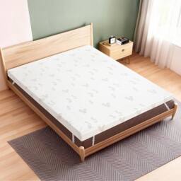 Lavio Mattress Topper Memory Foam Super King Dual Layer Pressure Relief in White - thumbnail 2