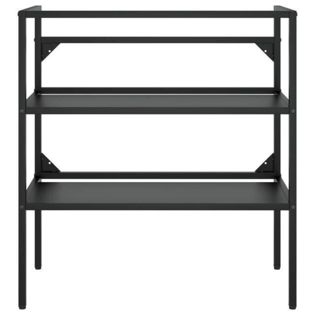 Berkfield Home Durable Bathroom Washbasin Frame Black 79x38x83 cm Iron - Size: 79 x 38 x 83 cm - image 1