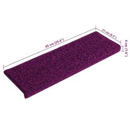 Berkfield Home Carpet Stair Treads 15 pcs 65x21x4 cm Pink in Fuchsia - Size: Medium - thumbnail 6