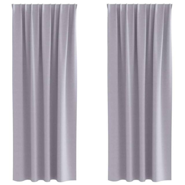 Berkfield Home Curtains with Curtains 2 pcs Metal grey 260 x 140 cm Polyester - image 1