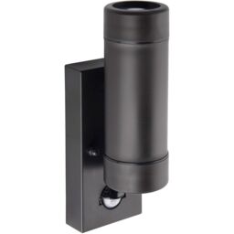 Loops Up & Down IP44 Outdoor Wall Light with PIR Sensor - 2 x 7W LED GU10 - Matt Black - thumbnail 3