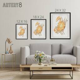 "Artery8 Vintage Cancer Constellation Illustration Hall Framed Canvas Wall Art in White - Size: W12"" x H16""" - thumbnail 4