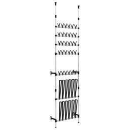 Berkfield Home Telescopic Shoe Rack with Rods Aluminium in Silver