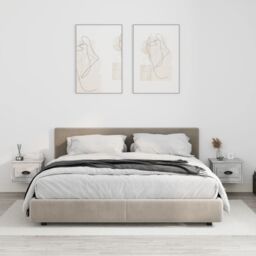 Berkfield Home Wall-mounted Bedside Cabinets 2 pcs Concrete Grey 41.5x36x28cm - Size: 41.5x36x28 cm - thumbnail 1