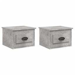 Berkfield Home Wall-mounted Bedside Cabinets 2 pcs Concrete Grey 41.5x36x28cm - Size: 41.5x36x28 cm - thumbnail 2