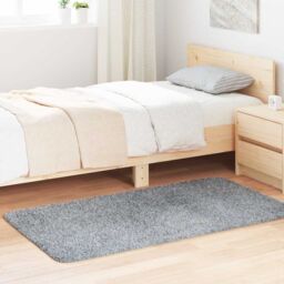 Berkfield Home Shaggy Rug High Pile NAVARRA Silver Grey 80x150 cm Polyester - Size: Medium