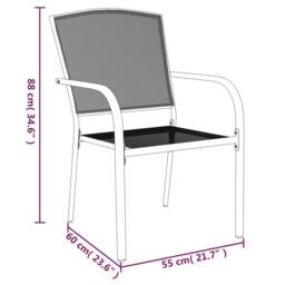 Berkfield Home 3 Piece Garden Dining Set Anthracite Steel in Dark Grey - thumbnail 9