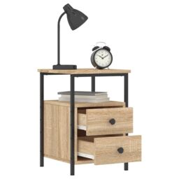 Berkfield Home Bedside Cabinet Sonoma Oak 34x35.5x50 cm Engineered Wood in Brown - thumbnail 4