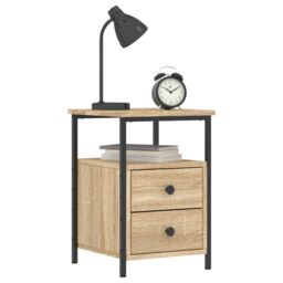 Berkfield Home Bedside Cabinet Sonoma Oak 34x35.5x50 cm Engineered Wood in Brown - thumbnail 3