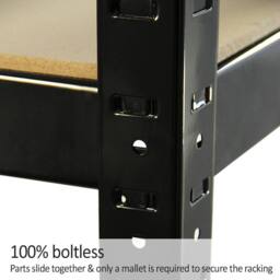Monstershop Monster Racking T-Rax Heavy Duty Shelving Units, Black, 75cm W, 30cm D in Black - thumbnail 5