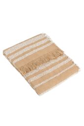 HOEM Jour Bouclé Yarn Woven Fringed Throw in Beige - Size: 130 cm x 180 cm - thumbnail 2