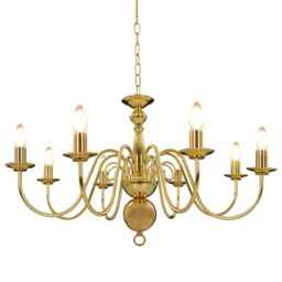 Berkfield Home Chandelier Golden 8 x E14 Bulbs in Gold - thumbnail 1