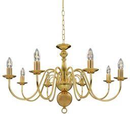 Berkfield Home Chandelier Golden 8 x E14 Bulbs in Gold - thumbnail 2