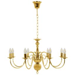 Berkfield Home Chandelier Golden 8 x E14 Bulbs in Gold - thumbnail 3