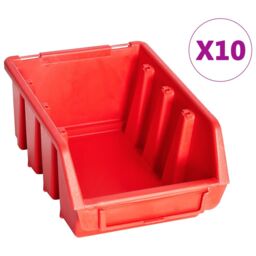 Berkfield Home 29 Piece Storage Bin Kit with Wall Panels Red & Black - thumbnail 2