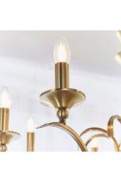 Netlighting Kora 8 Light Chandelier Antique Brass Finish E14 in Gold - thumbnail 6