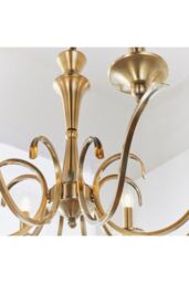 Netlighting Kora 8 Light Chandelier Antique Brass Finish E14 in Gold - thumbnail 3
