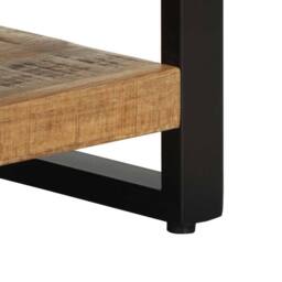Berkfield Home Bedside Cabinet 35x34x45 cm Solid Rough Wood Mango in Brown - Size: 35 x 34 x 45 cm - thumbnail 9