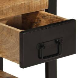 Berkfield Home Bedside Cabinet 35x34x45 cm Solid Rough Wood Mango in Brown - Size: 35 x 34 x 45 cm - thumbnail 8