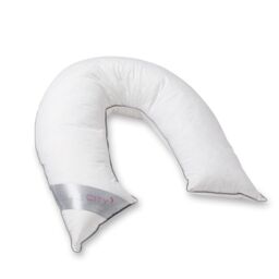 Snug City V Shape Duck Feather & Down Luxury Pillow 100% Cotton Cover in White - thumbnail 3