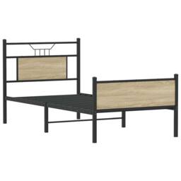 Berkfield Home Bed Frame without Mattress Sonoma Oak 90x190 cm Single Engineered Wood in Brown - thumbnail 3