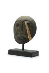 KDMD Timor Tribal Decorative Mask-Handcrafted Antique Albasia Wood 27x20cm in Black - Size: 27x20 cm - thumbnail 3