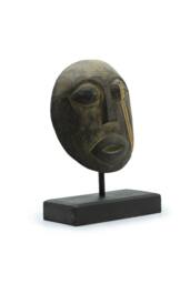 KDMD Timor Tribal Decorative Mask-Handcrafted Antique Albasia Wood 27x20cm in Black - Size: 27x20 cm - thumbnail 2