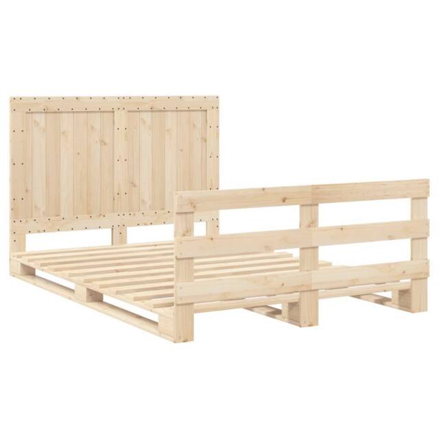 Berkfield Home Beautiful Bed Frame without Mattress with Headboard 140x200 cm So in Light Tan - image 1