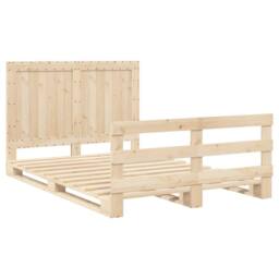 Berkfield Home Beautiful Bed Frame without Mattress with Headboard 140x200 cm So in Light Tan - thumbnail 1