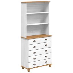 Berkfield Home Hutch ‚ÄúASKIM‚Äù White 91x40x199.5 cm Solid Wood Pine - thumbnail 2