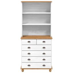 Berkfield Home Hutch ‚ÄúASKIM‚Äù White 91x40x199.5 cm Solid Wood Pine - thumbnail 8