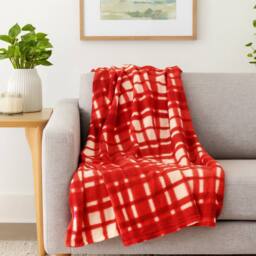 Voltico 2 Pack Fleece Throws - navy & Grey / navy & Red, 100 × 150 cm in Red - Size: 120 cm x 150 cm - thumbnail 1