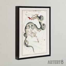 "Artery8 Draco & Ursa Minor Constellation Hall Framed Canvas Wall Art Print in White - Size: W12"" x H16""" - thumbnail 2
